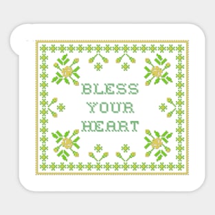 Bless Your Heart Cross Stitch Sticker